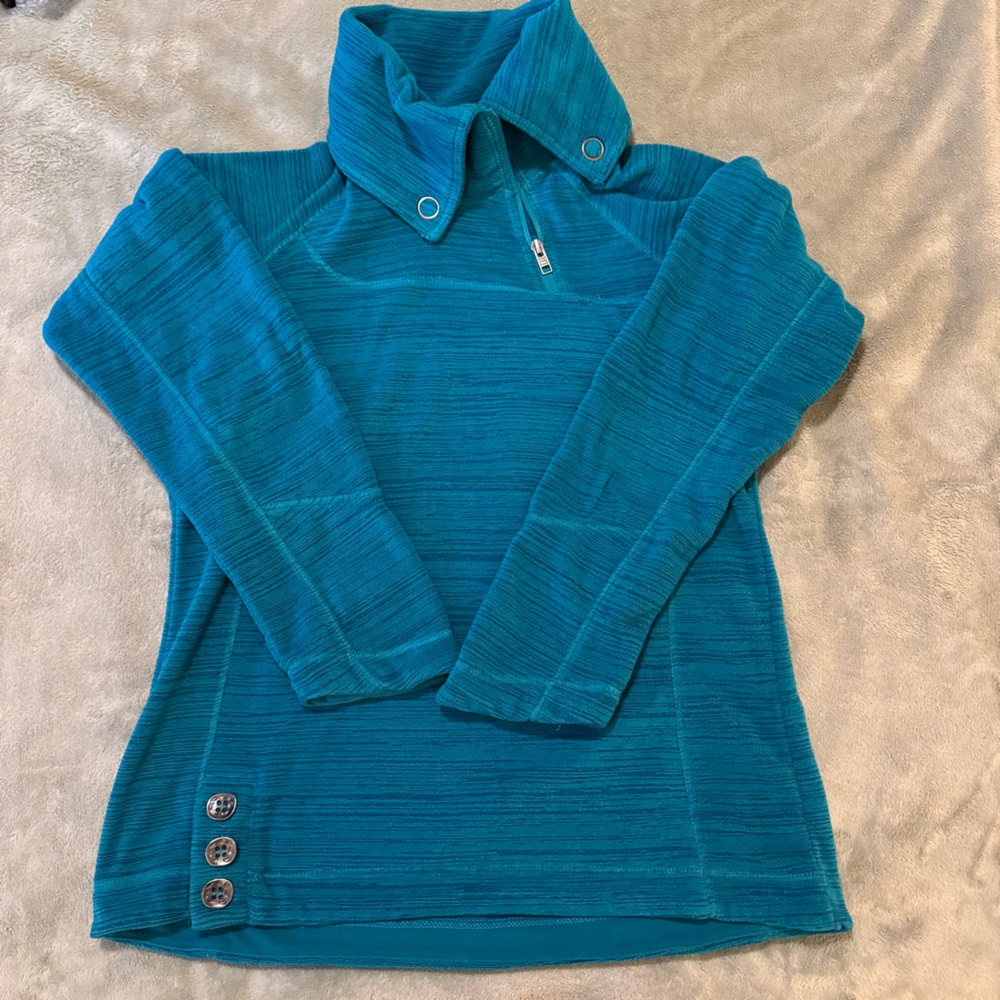 Avalanche teal quarter-zip fleece sweater